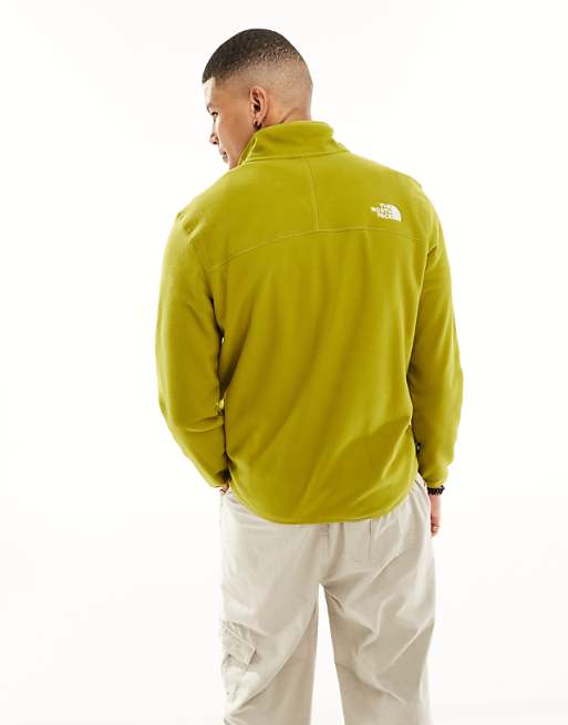 The North Face Glacier 100 1/4 Zip Fleece In Khaki