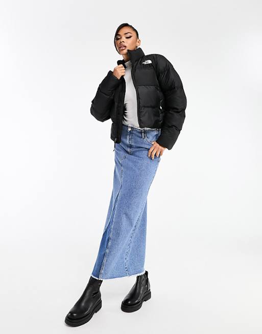 The North Face Saikuru Cropped Puffer Jacket In Black