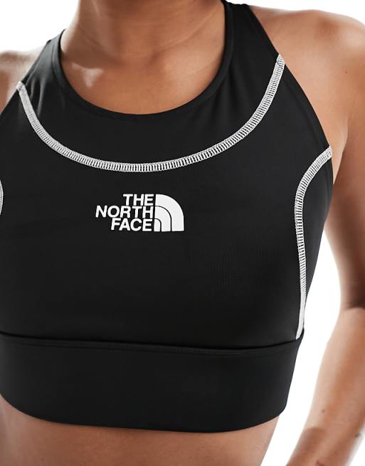 The North Face Training Hakuun Contour Seam Mid Support Sports Bra In Black