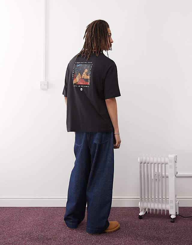 Timberland On My Feet Graphic Oversized T-shirt In Black