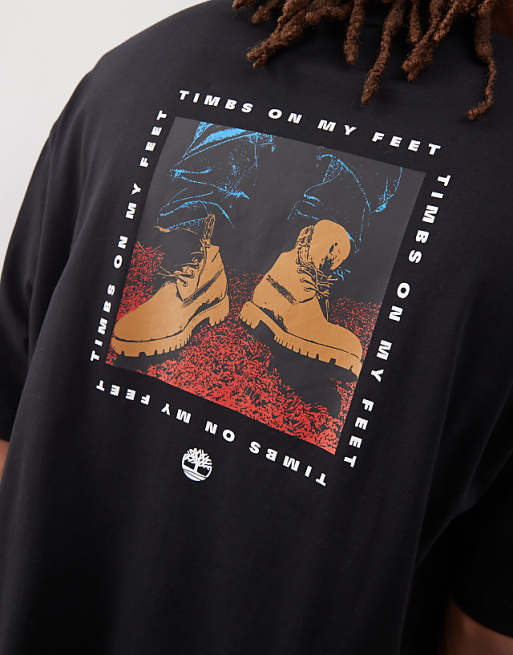 Timberland On My Feet Graphic Oversized T-shirt In Black