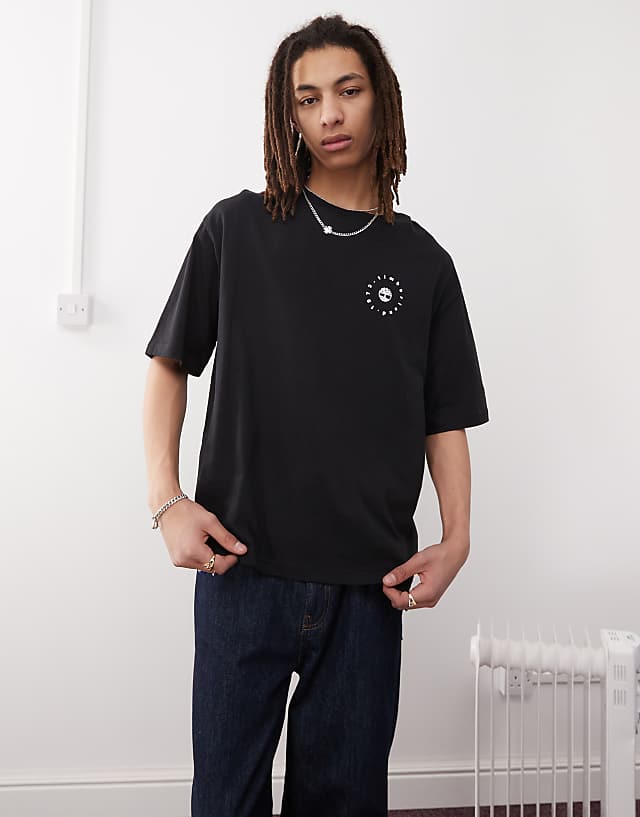 Timberland Timbs 6"" Backprint Oversized T-shirt In Black