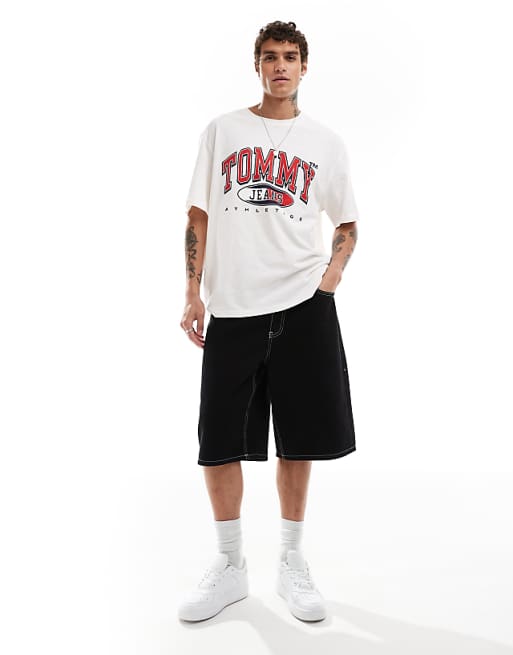 Tommy Jeans Retro Varsity Logo T-shirt In White