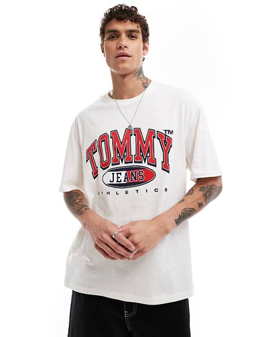 Tommy Jeans Retro Varsity Logo T-shirt In White