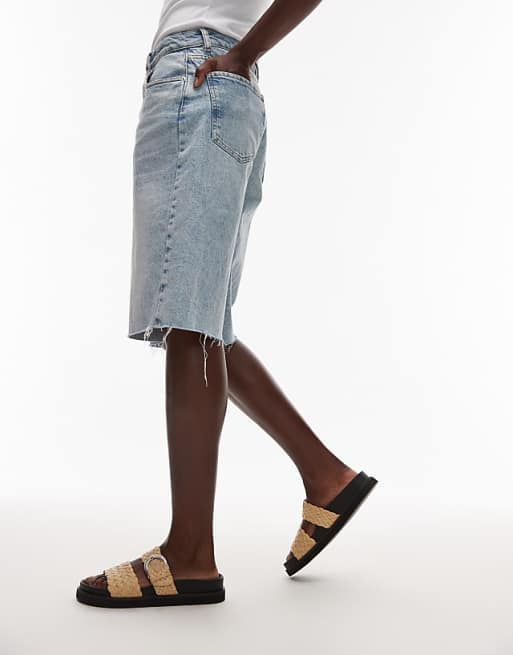 Topshop Kady Woven Flat Sandal With Buckle In Natural
