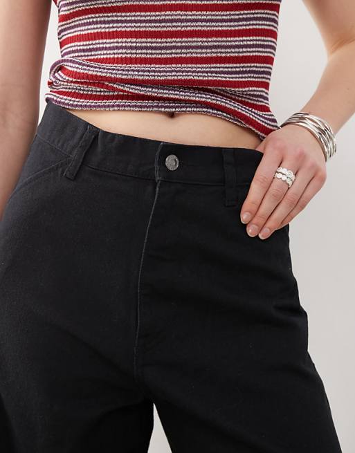 Weekday Astro Unisex Linen Blend Trousers In Black