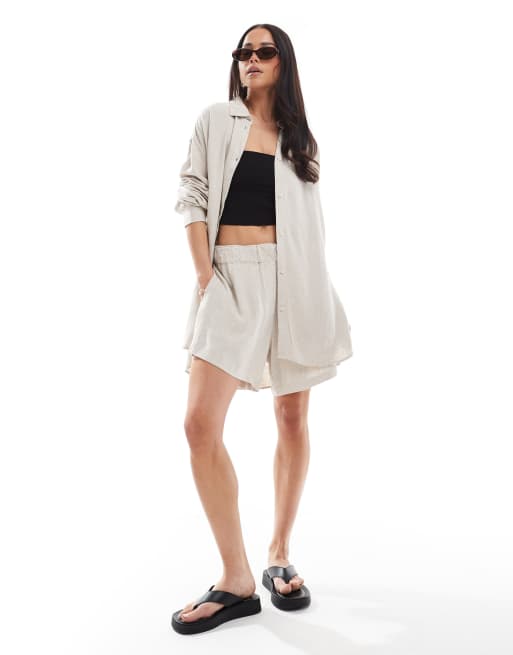 Weekday Perfect Co-ord Linen Mix Shirt And Shorts